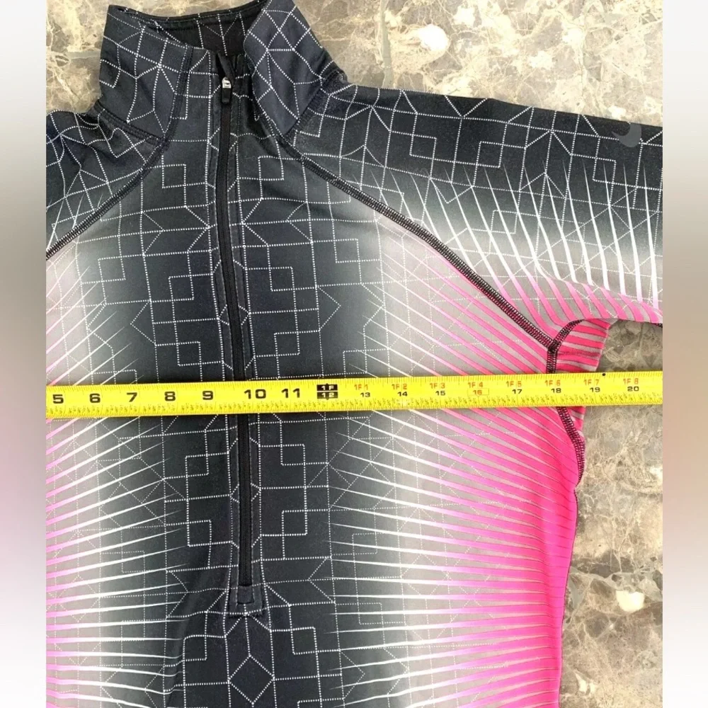 Nike Pro Elite Half Zip Pullover Top Jacket Womens Sz Large Hyperwarm Run